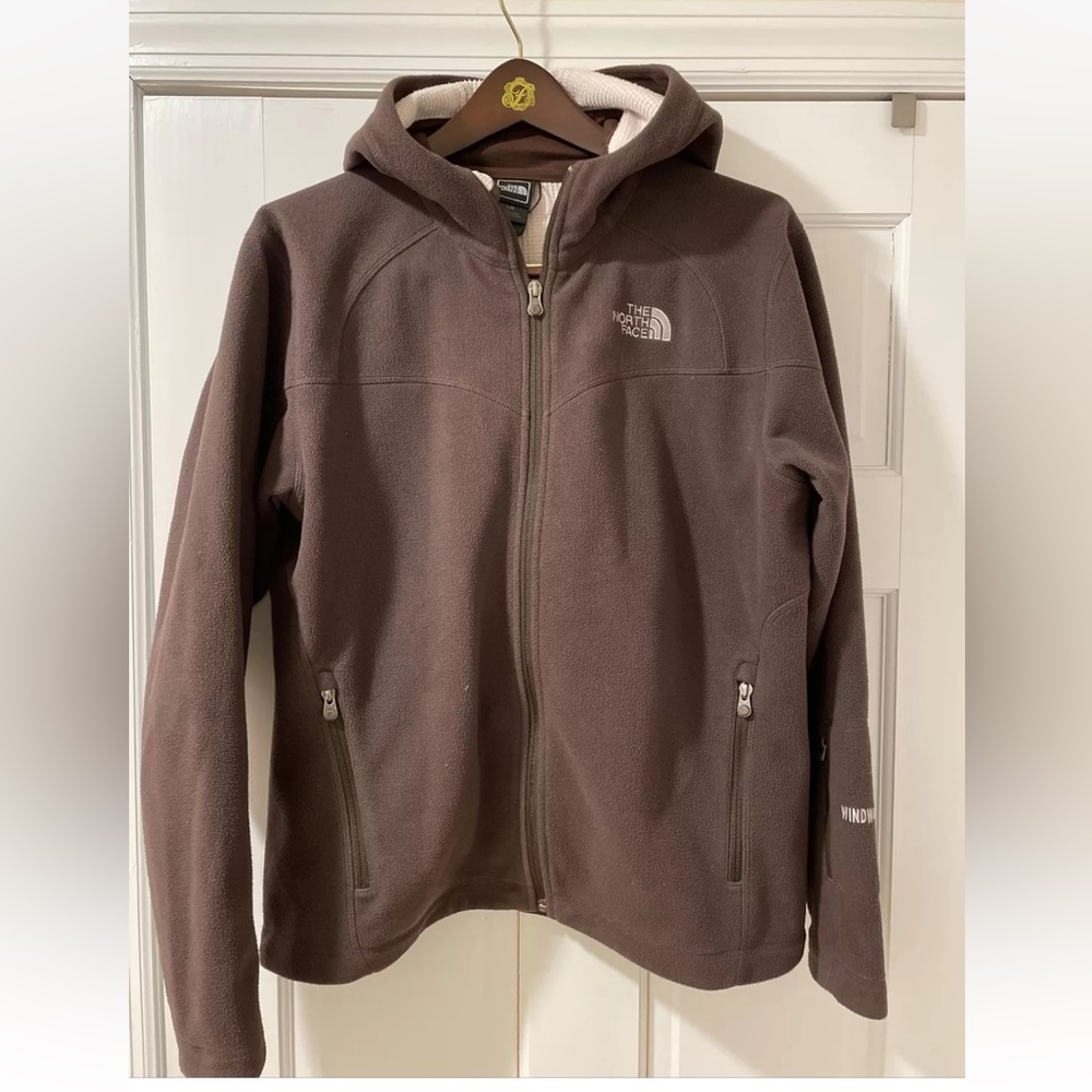 EUC THE NORTH FACE Brown WINDWALL HOOD ZIP fleece